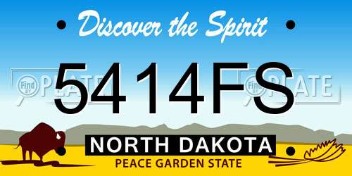 5414FS North Dakota License Plate