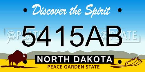 5415AB North Dakota License Plate