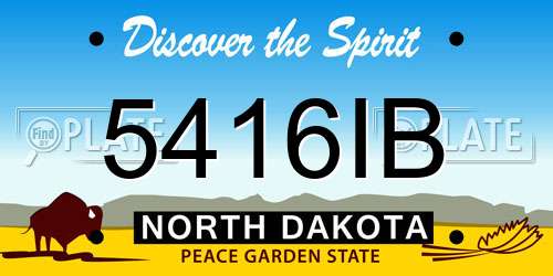 5416IB North Dakota License Plate