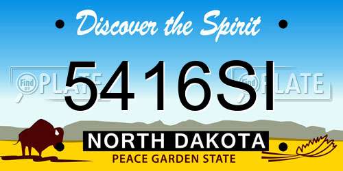 5416SI North Dakota License Plate
