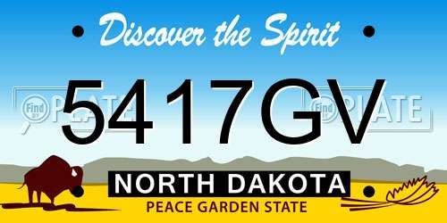 5417GV North Dakota License Plate