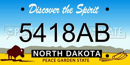 5418AB North Dakota License Plate