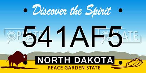 541AF5 North Dakota License Plate