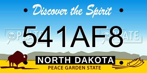 541AF8 North Dakota License Plate