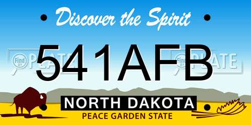 541AFB North Dakota License Plate