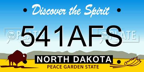 541AFS North Dakota License Plate