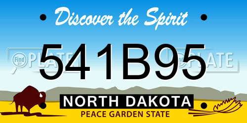 541B95 North Dakota License Plate