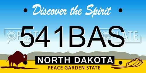 541BAS North Dakota License Plate