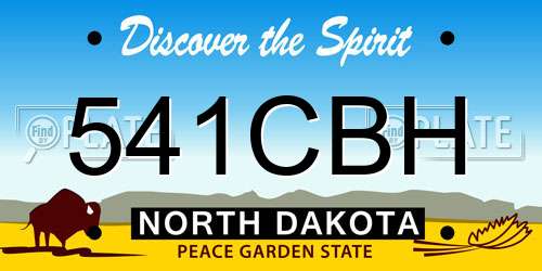 541CBH North Dakota License Plate