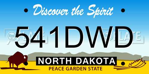 541DWD North Dakota License Plate