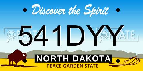541DYY North Dakota License Plate