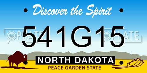 541G15 North Dakota License Plate