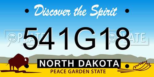 541G18 North Dakota License Plate