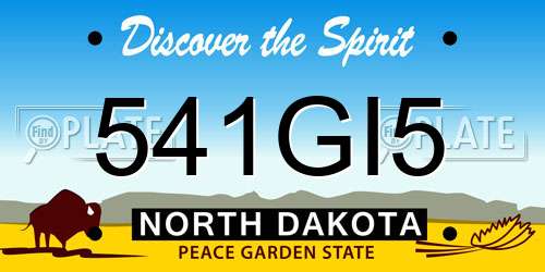 541GI5 North Dakota License Plate