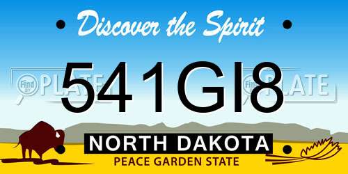 541GI8 North Dakota License Plate