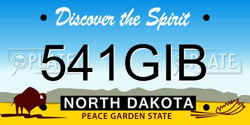 541GIB North Dakota License Plate