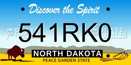 541RK0 North Dakota License Plate