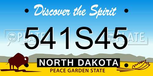 541S45 North Dakota License Plate
