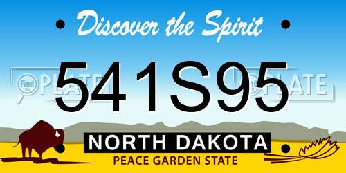 541S95 North Dakota License Plate