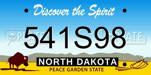 541S98 North Dakota License Plate
