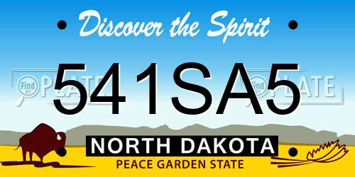 541SA5 North Dakota License Plate