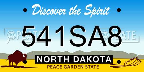 541SA8 North Dakota License Plate