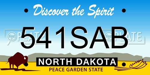 541SAB North Dakota License Plate