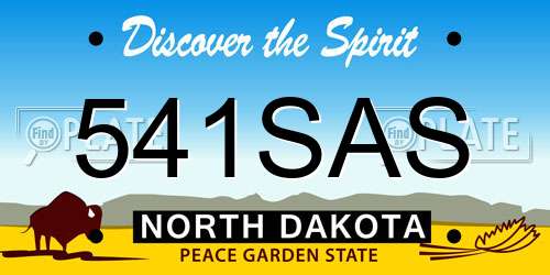 541SAS North Dakota License Plate