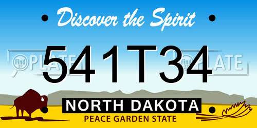 541T34 North Dakota License Plate