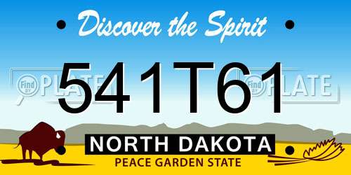 541T61 North Dakota License Plate