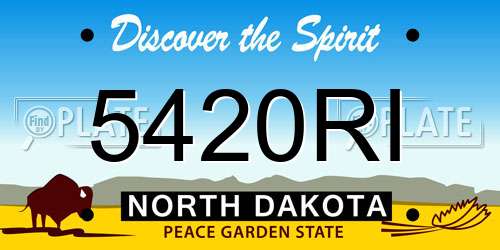 5420RI North Dakota License Plate