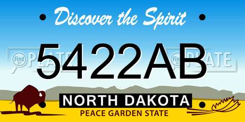 5422AB North Dakota License Plate