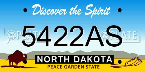 5422AS North Dakota License Plate