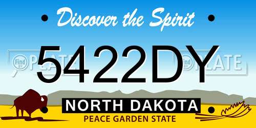 5422DY North Dakota License Plate