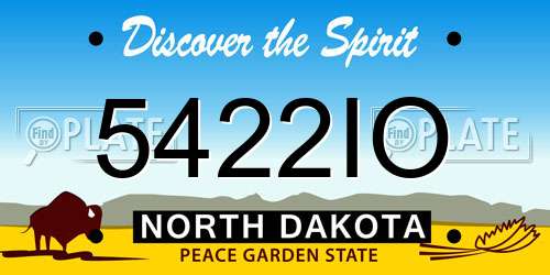 5422IO North Dakota License Plate
