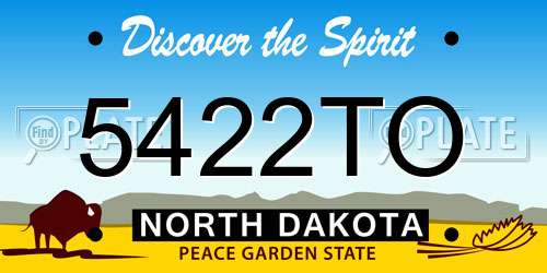5422TO North Dakota License Plate