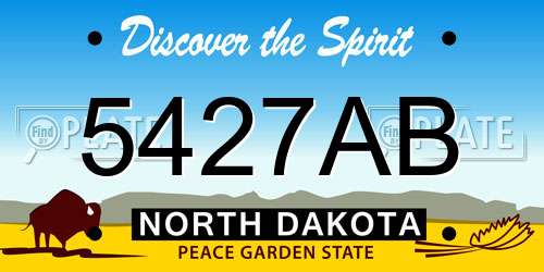 5427AB North Dakota License Plate