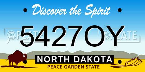 5427OY North Dakota License Plate