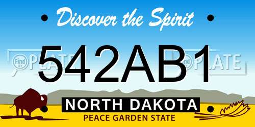 542AB1 North Dakota License Plate