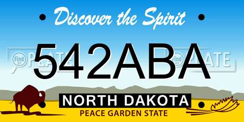 542ABA North Dakota License Plate