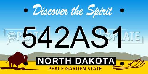 542AS1 North Dakota License Plate