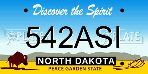 542ASI North Dakota License Plate