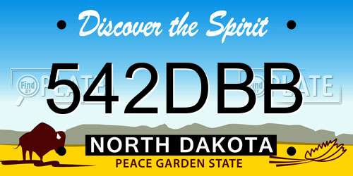 542DBB North Dakota License Plate