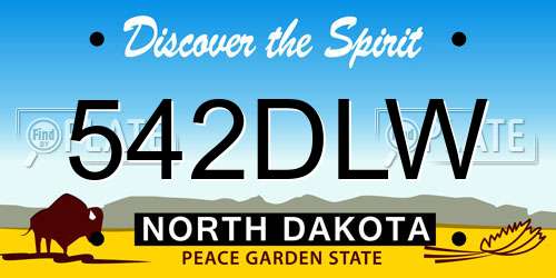 542DLW North Dakota License Plate