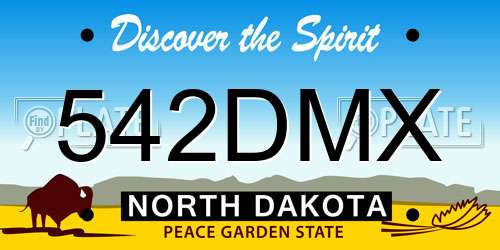 542DMX North Dakota License Plate