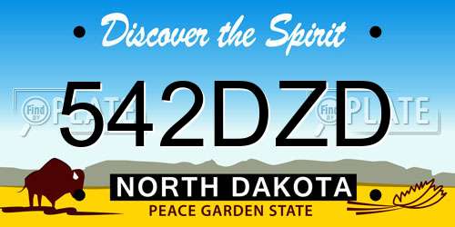 542DZD North Dakota License Plate