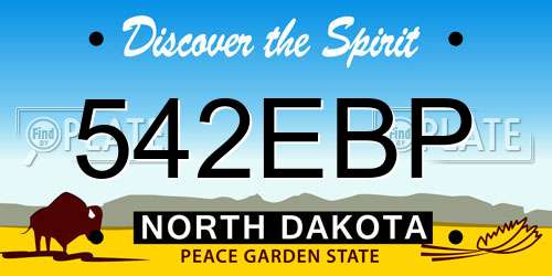 542EBP North Dakota License Plate