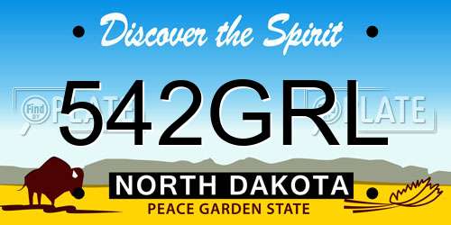 542GRL North Dakota License Plate