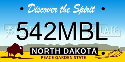 542MBL North Dakota License Plate