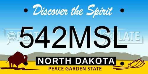 542MSL North Dakota License Plate